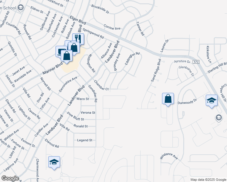 map of restaurants, bars, coffee shops, grocery stores, and more near 4459 Springwood Road in Spring Hill