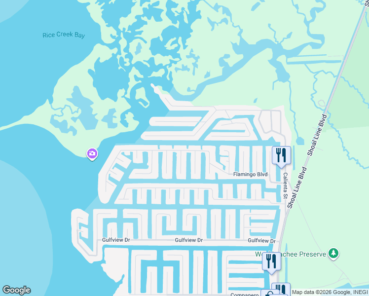 map of restaurants, bars, coffee shops, grocery stores, and more near 3358 Minnow Creek Drive in Hernando Beach