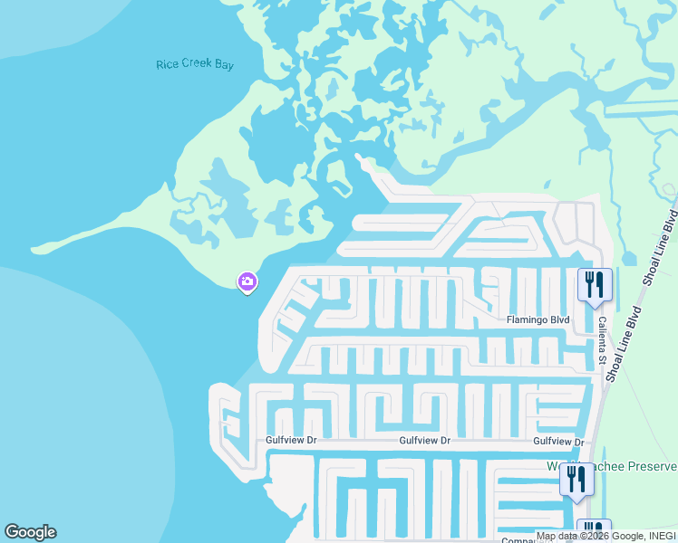 map of restaurants, bars, coffee shops, grocery stores, and more near 3258 Minnow Creek Drive in Hernando Beach