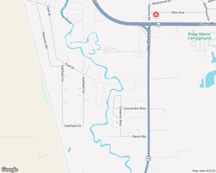 map of restaurants, bars, coffee shops, grocery stores, and more near 33012 Round Table Road in Dade City