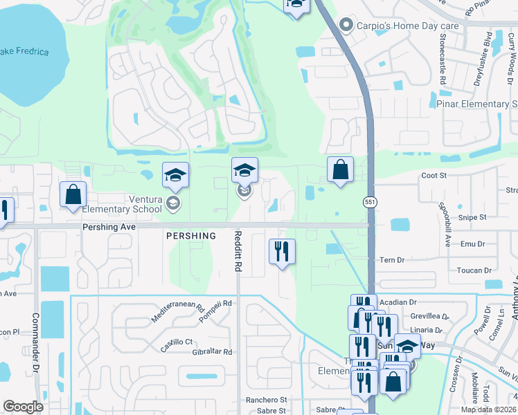 map of restaurants, bars, coffee shops, grocery stores, and more near 3120 Jon Jon Court in Orlando