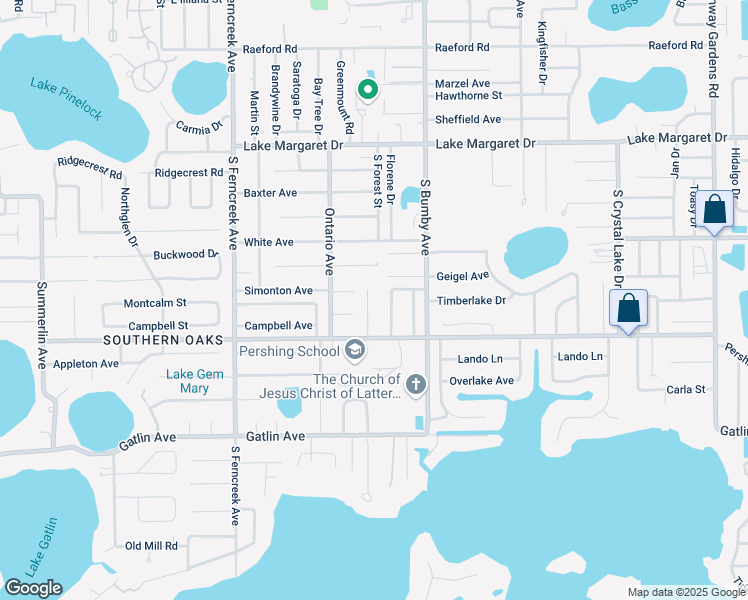 map of restaurants, bars, coffee shops, grocery stores, and more near 3623 Sedgewick Pl in Orlando