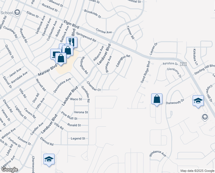 map of restaurants, bars, coffee shops, grocery stores, and more near 4459 Springwood Road in Spring Hill