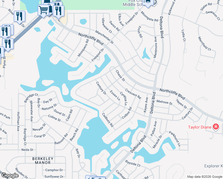 map of restaurants, bars, coffee shops, grocery stores, and more near 4594 Essex Lane in Spring Hill