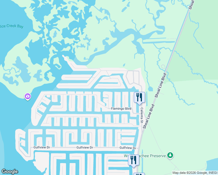 map of restaurants, bars, coffee shops, grocery stores, and more near 4984 Cedarbrook Lane in Hernando Beach