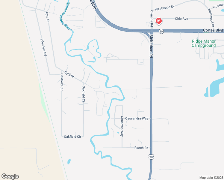 map of restaurants, bars, coffee shops, grocery stores, and more near 33012 Round Table Road in Dade City