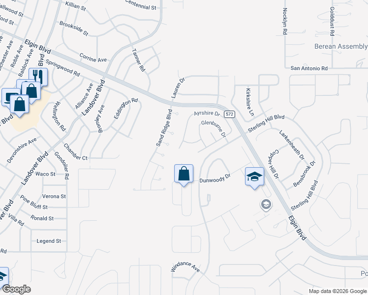 map of restaurants, bars, coffee shops, grocery stores, and more near 4518 Ayrshire Drive in Spring Hill