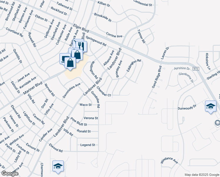 map of restaurants, bars, coffee shops, grocery stores, and more near 4462 Higate Road in Spring Hill