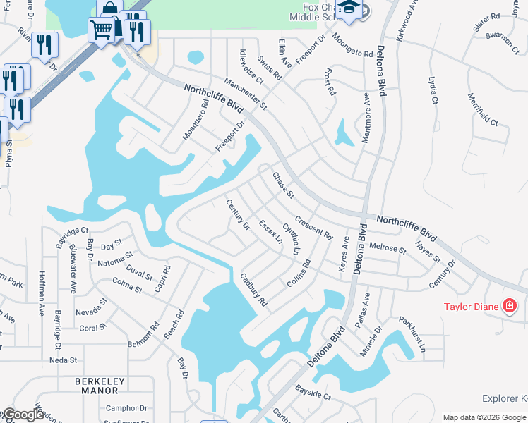 map of restaurants, bars, coffee shops, grocery stores, and more near 4578 Essex Lane in Spring Hill