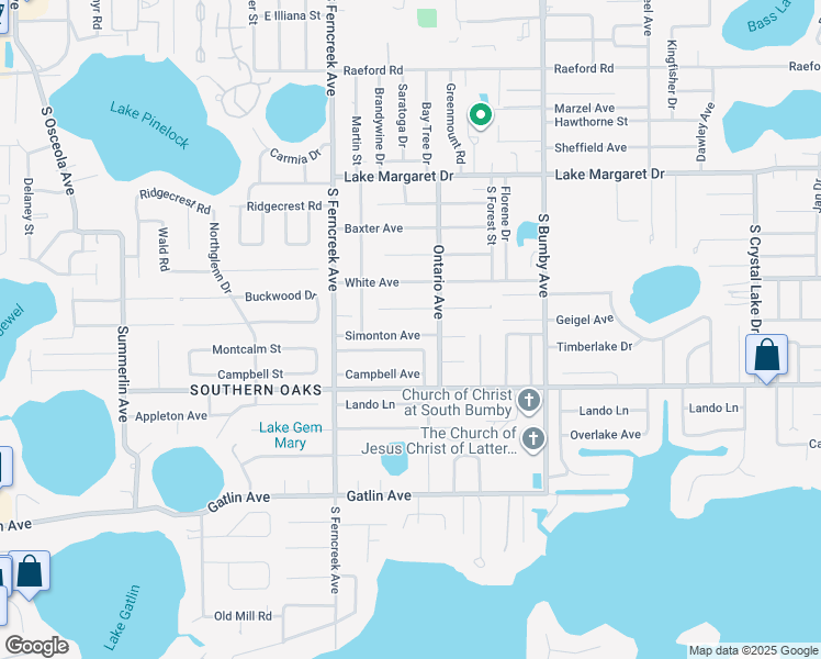 map of restaurants, bars, coffee shops, grocery stores, and more near 1705 Montcalm Street in Orlando