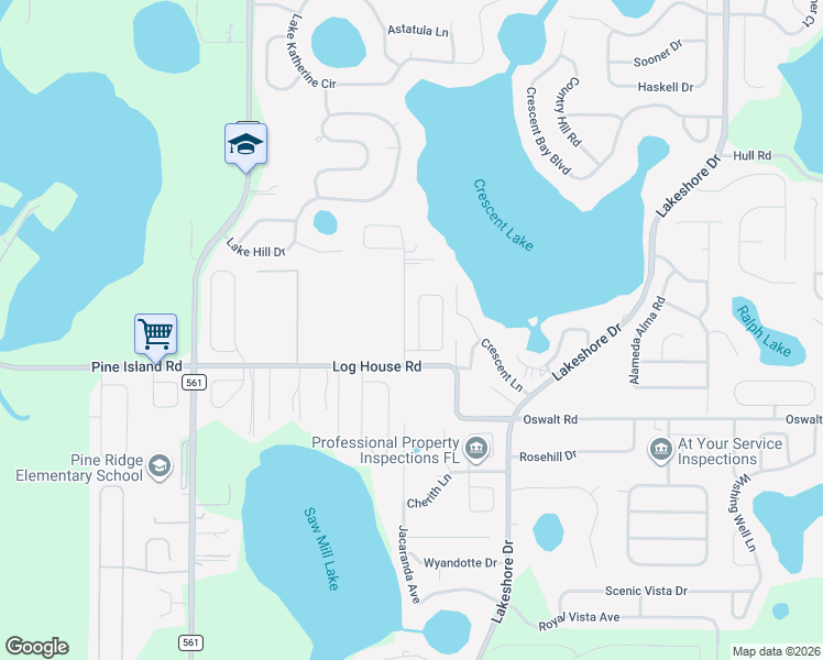 map of restaurants, bars, coffee shops, grocery stores, and more near 10946 Crescent Ridge Loop in Clermont