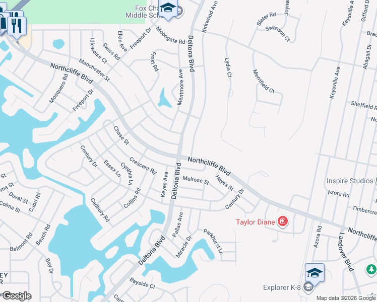 map of restaurants, bars, coffee shops, grocery stores, and more near 4965 Kirkwood Avenue in Spring Hill