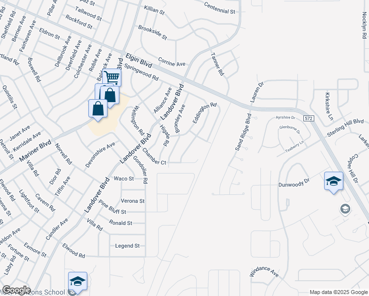 map of restaurants, bars, coffee shops, grocery stores, and more near 4491 Springwood Road in Spring Hill