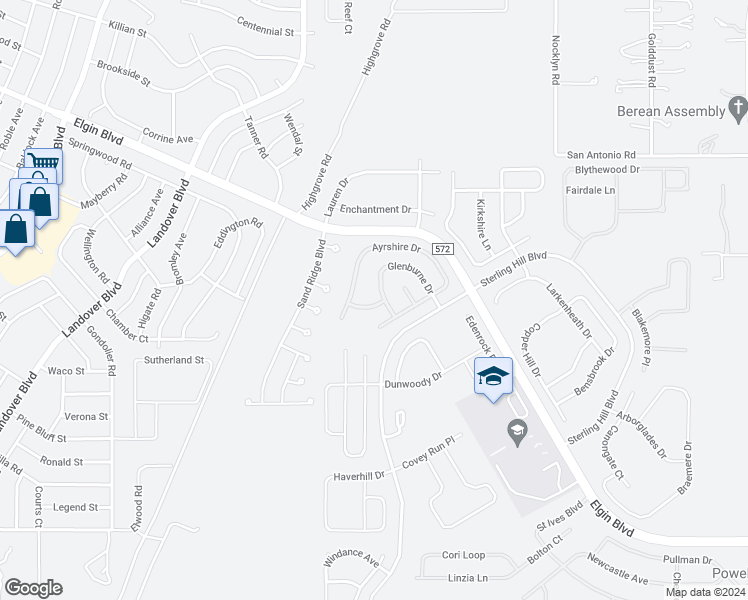 map of restaurants, bars, coffee shops, grocery stores, and more near 13297 Bainbridge Way in Spring Hill