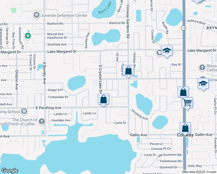 map of restaurants, bars, coffee shops, grocery stores, and more near 3421 Flagan Avenue in Orlando