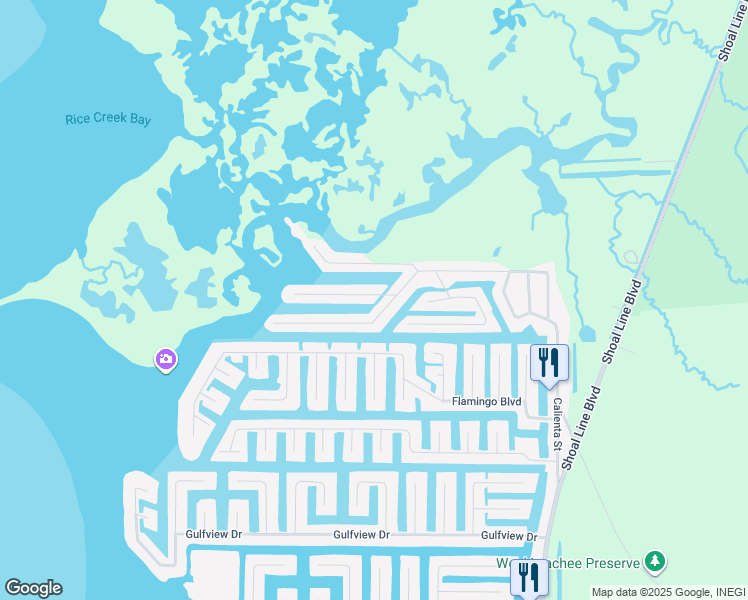 map of restaurants, bars, coffee shops, grocery stores, and more near 3402 Mangrove Drive in Hernando Beach