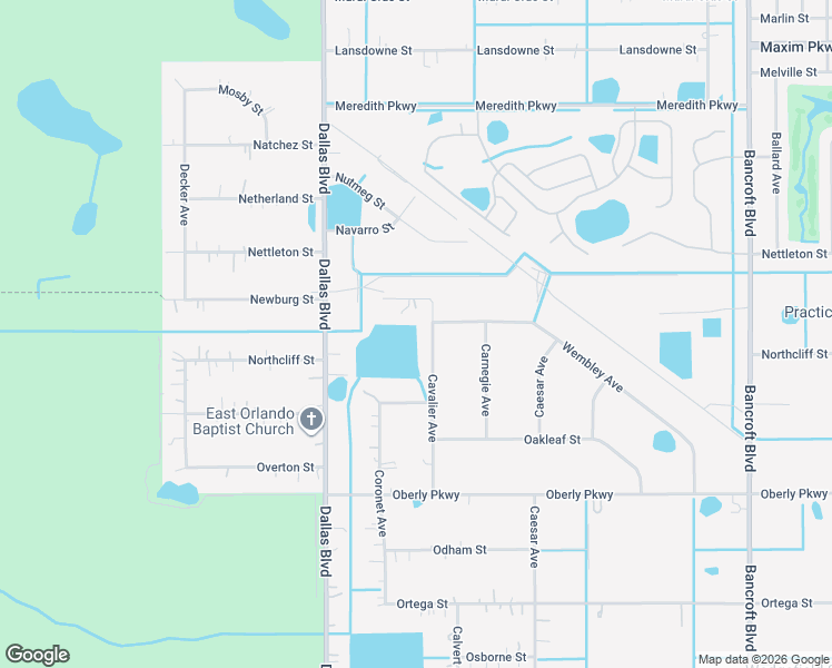 map of restaurants, bars, coffee shops, grocery stores, and more near 3102 Cavalier Avenue in Orlando