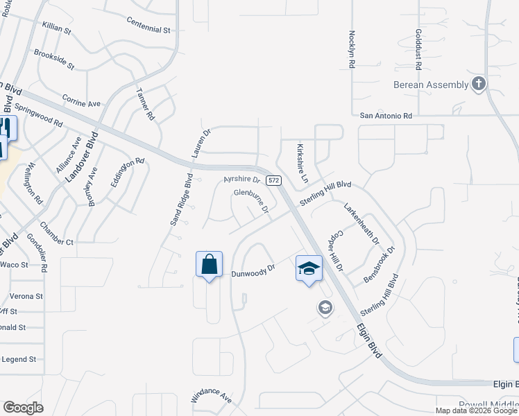 map of restaurants, bars, coffee shops, grocery stores, and more near 5054 Glenburne Drive in Spring Hill