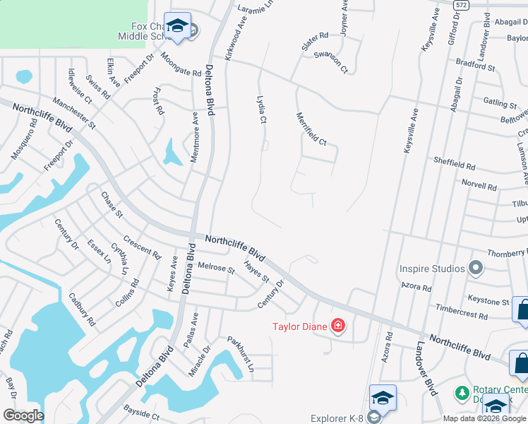 map of restaurants, bars, coffee shops, grocery stores, and more near 5050 Lydia Court in Spring Hill