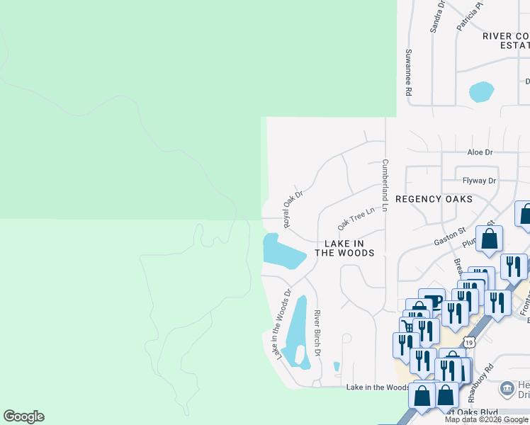 map of restaurants, bars, coffee shops, grocery stores, and more near 6483 Laurel Oak Drive in Spring Hill
