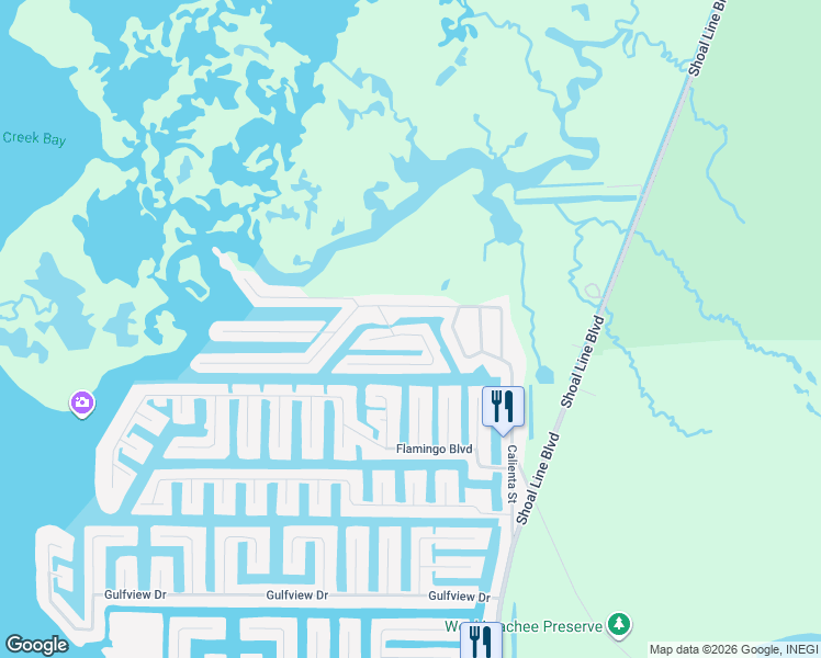 map of restaurants, bars, coffee shops, grocery stores, and more near 5086 Cedarbrook Lane in Hernando Beach