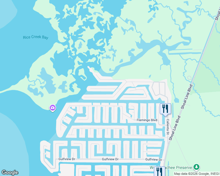map of restaurants, bars, coffee shops, grocery stores, and more near 3402 Mangrove Drive in Hernando Beach