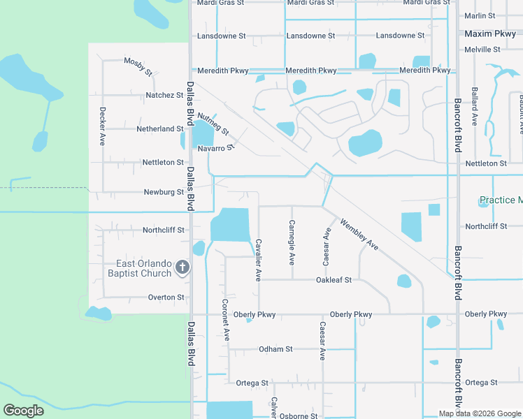 map of restaurants, bars, coffee shops, grocery stores, and more near 19313 Wembley Avenue in Orlando