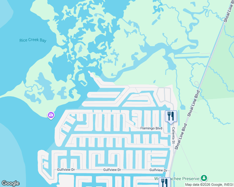 map of restaurants, bars, coffee shops, grocery stores, and more near 3402 Mangrove Drive in Hernando Beach
