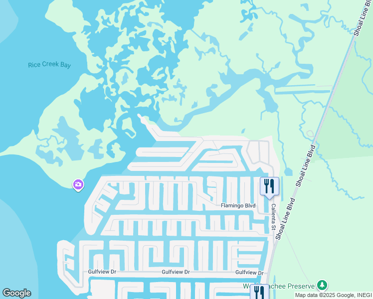 map of restaurants, bars, coffee shops, grocery stores, and more near 3402 Mangrove Drive in Hernando Beach