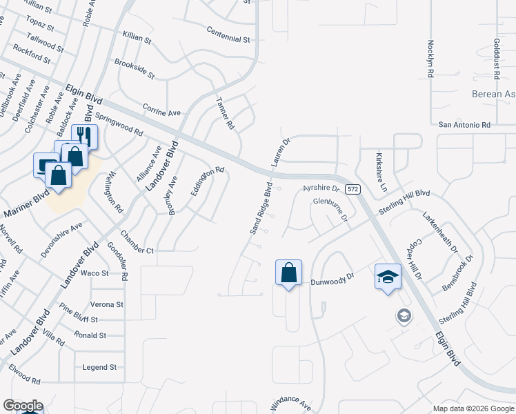 map of restaurants, bars, coffee shops, grocery stores, and more near 12958 Ledgerock Court in Spring Hill