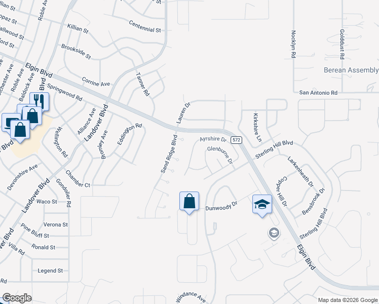 map of restaurants, bars, coffee shops, grocery stores, and more near 4737 Ayrshire Drive in Spring Hill