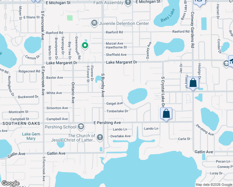 map of restaurants, bars, coffee shops, grocery stores, and more near 2512 Miscindy Place in Orlando
