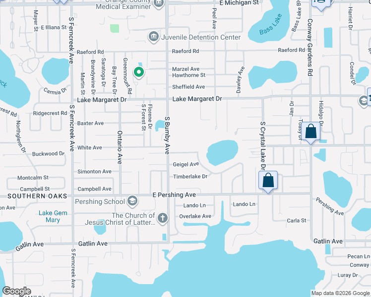 map of restaurants, bars, coffee shops, grocery stores, and more near 2512 Miscindy Place in Orlando