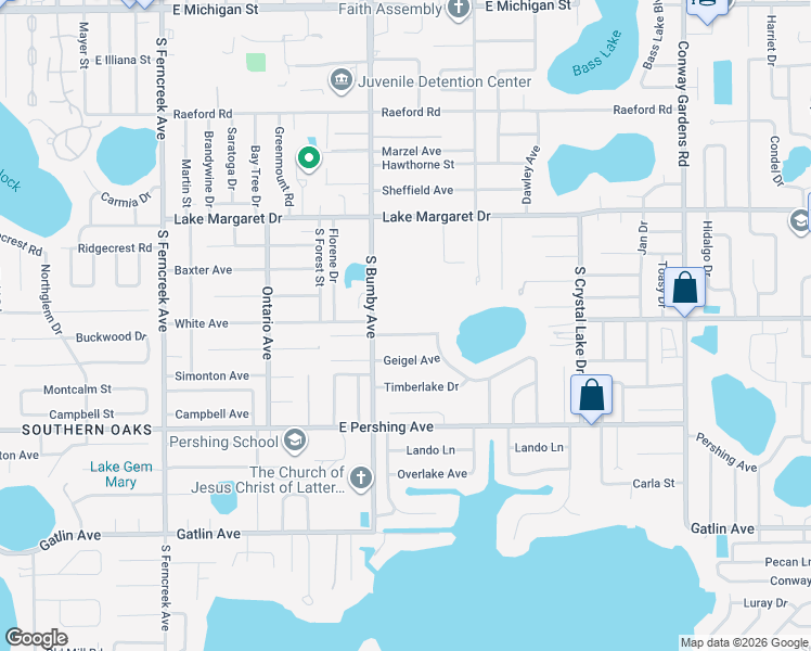 map of restaurants, bars, coffee shops, grocery stores, and more near 2512 Miscindy Place in Orlando