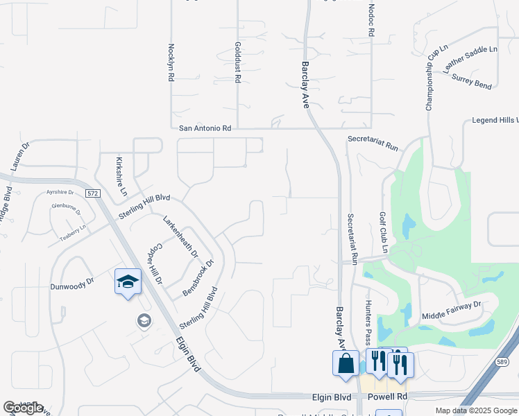 map of restaurants, bars, coffee shops, grocery stores, and more near 14780 Edgemere Drive in Spring Hill