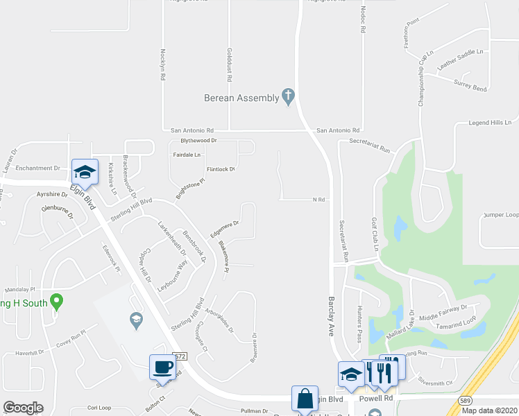 map of restaurants, bars, coffee shops, grocery stores, and more near 14779 Edgemere Drive in Spring Hill