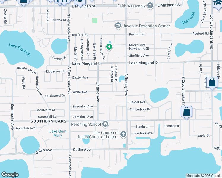 map of restaurants, bars, coffee shops, grocery stores, and more near 2016 Weeks Avenue in Orlando