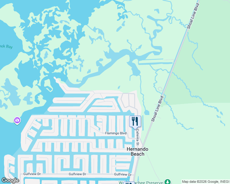 map of restaurants, bars, coffee shops, grocery stores, and more near 4015 Eagle Nest Drive in Hernando Beach