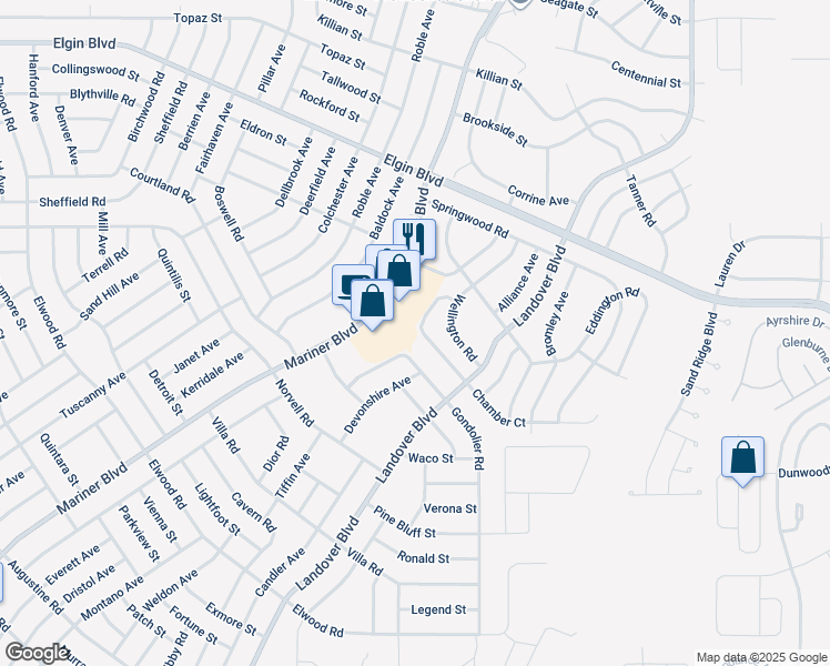 map of restaurants, bars, coffee shops, grocery stores, and more near 5063 Chamber Court in Spring Hill