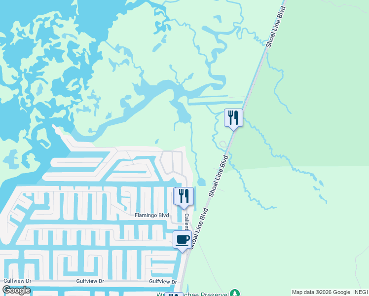 map of restaurants, bars, coffee shops, grocery stores, and more near 5088 Maplewood Drive in Hernando Beach