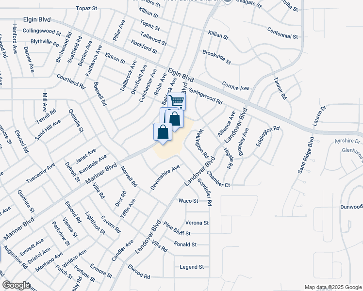map of restaurants, bars, coffee shops, grocery stores, and more near 5063 Chamber Court in Spring Hill