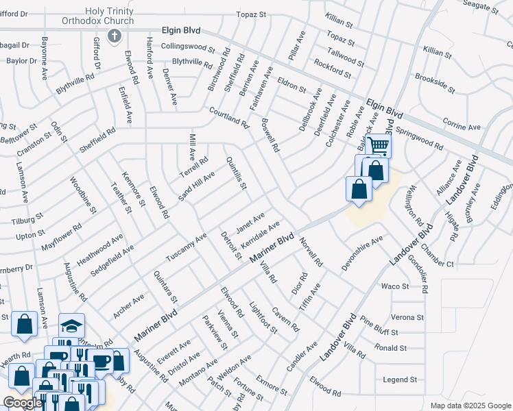 map of restaurants, bars, coffee shops, grocery stores, and more near 11518 Tuscanny Avenue in Spring Hill