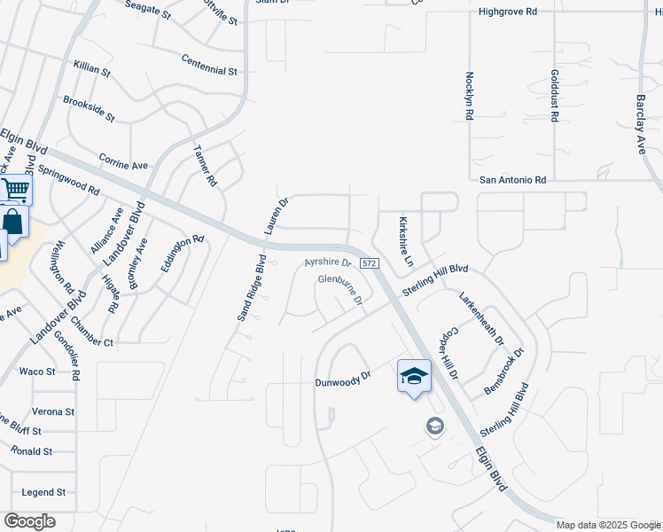 map of restaurants, bars, coffee shops, grocery stores, and more near 5056 Ayrshire Drive in Spring Hill