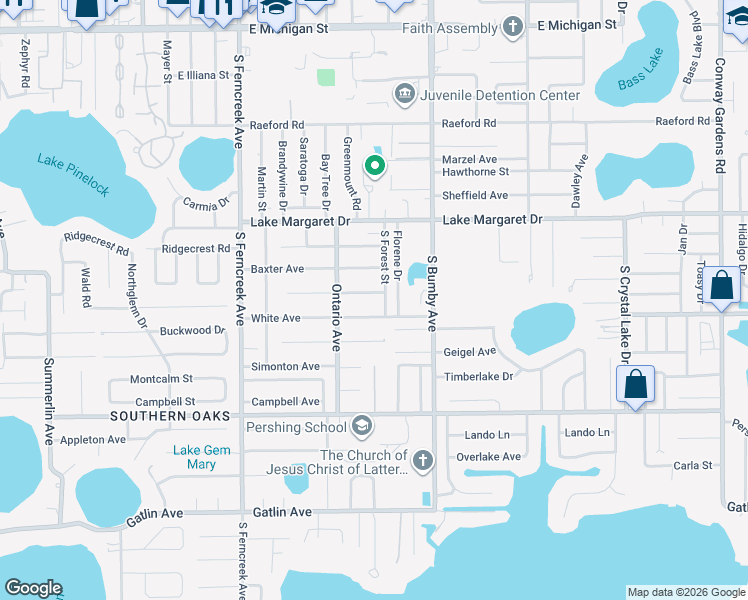 map of restaurants, bars, coffee shops, grocery stores, and more near 2016 Weeks Avenue in Orlando