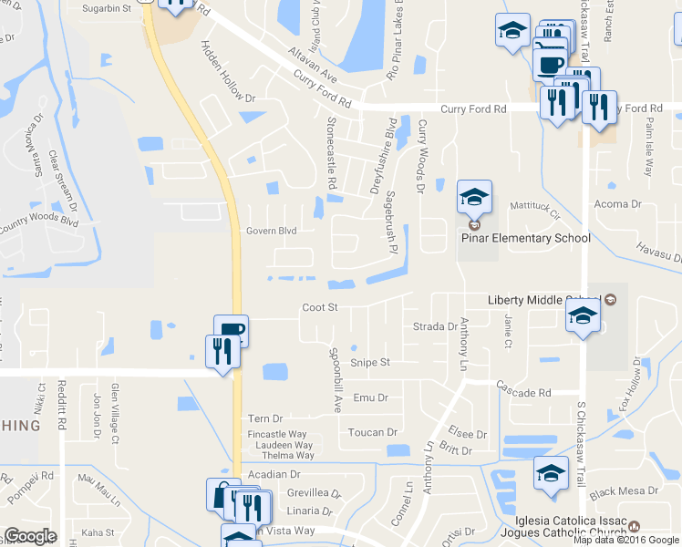 map of restaurants, bars, coffee shops, grocery stores, and more near 7808 Sagebrush Place in Orlando