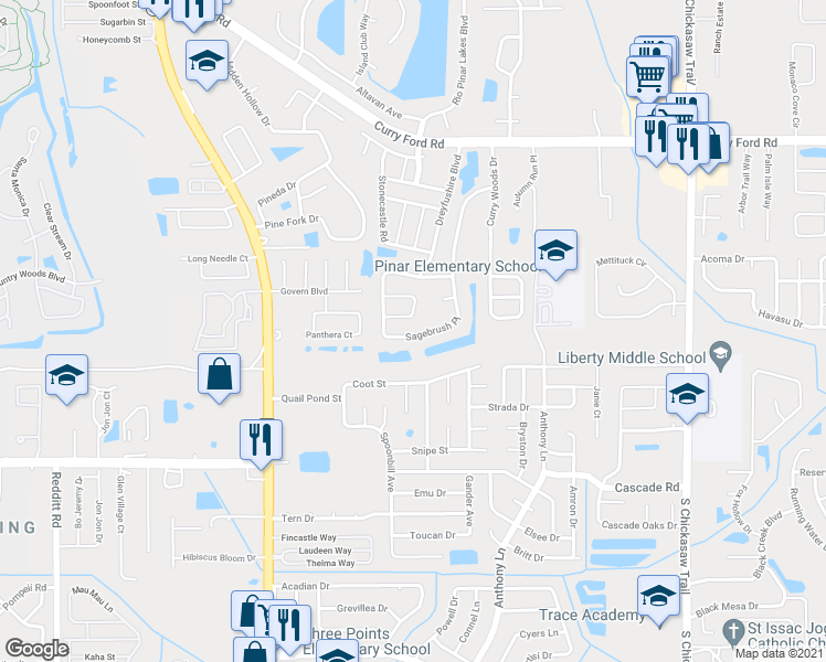 map of restaurants, bars, coffee shops, grocery stores, and more near 7808 Sagebrush Place in Orlando