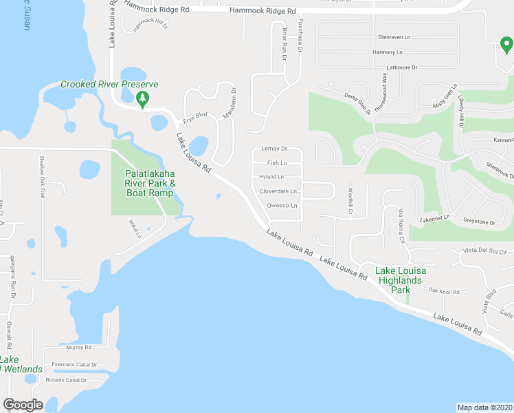 map of restaurants, bars, coffee shops, grocery stores, and more near 10725 Lemay Drive in Clermont