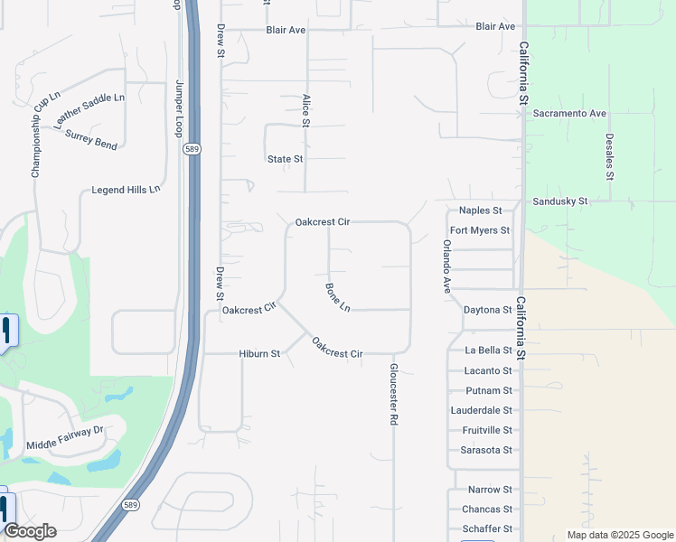 map of restaurants, bars, coffee shops, grocery stores, and more near 15406 Vanessa Lane in Spring Hill