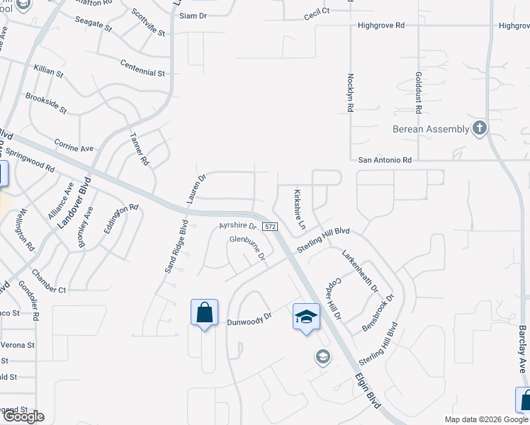 map of restaurants, bars, coffee shops, grocery stores, and more near 5187 Ayrshire Drive in Spring Hill