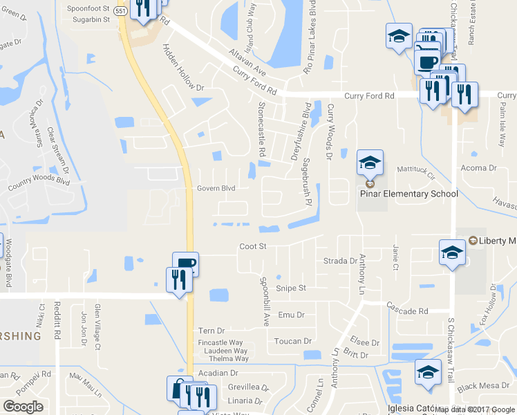map of restaurants, bars, coffee shops, grocery stores, and more near 7881 Brockwood Circle in Orlando